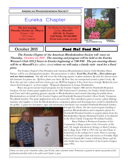October Edition - Eureka Chapter