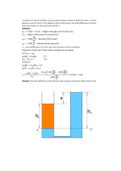 A vertical U tube of uniform cross-section contains water in both the