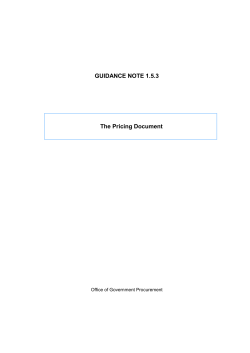 GUIDANCE NOTE 1.5.3 The Pricing Document