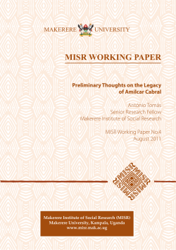 Amilcar Cabral - Makerere Institute of Social Research