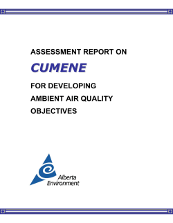 Assessment Report on Cumene for Developing Ambient Air Quality