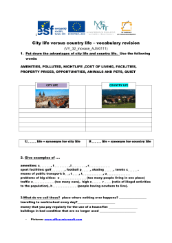 City life versus country life &ndash; vocabulary revision