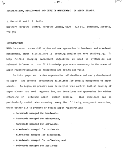 regeneration, development and density management in