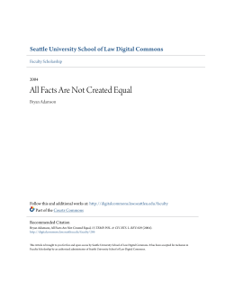 All Facts Are Not Created Equal - Seattle University School of Law