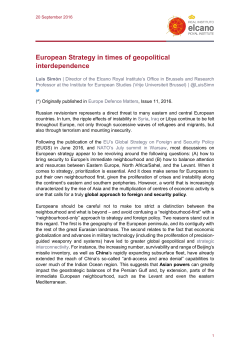 European Strategy in times of geopolitical interdependence