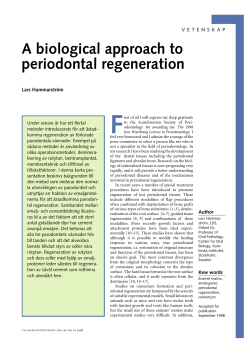 A biological approach to periodontal regeneration