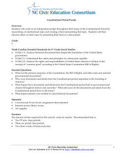 Constitutional Period Parade Overview Students will work on an