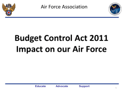 Budget Control Act 2011 Impact on our Air Force