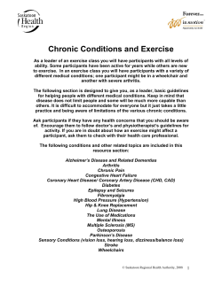 Chronic Conditions And Exercise - In-motion.ca