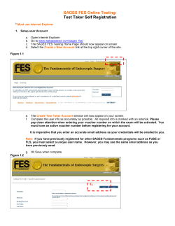 SAGES FES Online Testing: Test Taker Self Registration