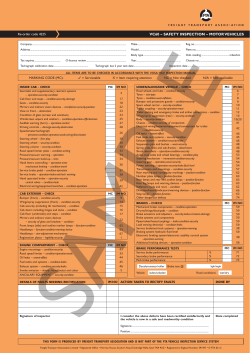 VC60 – SAFETY INSPECTION – MOTOR VEHICLES