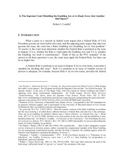 Is The Supreme Court Disabling the Enabling Act, or is Shady Grove