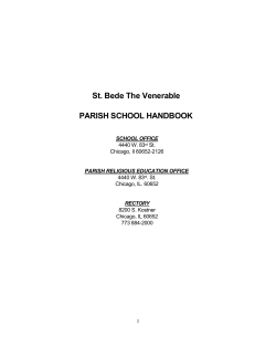 St. Bede The Venerable PARISH SCHOOL HANDBOOK
