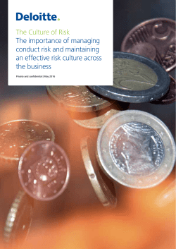 The Culture of Risk: The importance of managing conduct