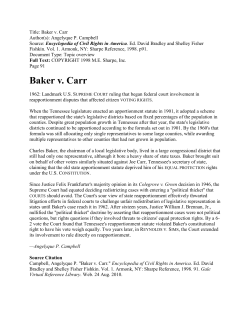 Baker v. Carr - Study the past