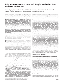 Strip Meniscometry: A New and Simple Method of Tear Meniscus