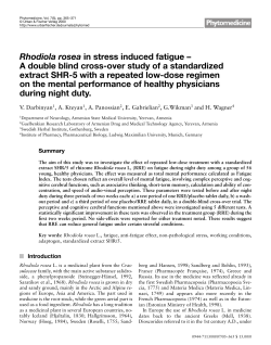 Rhodiola rosea in stress induced fatigue &ndash; A double blind cross