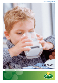 CAPOLAC® – A milk mineral concentrate high in milk calcium