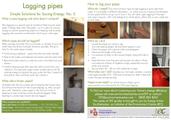 Lagging pipes - the Environment Centre