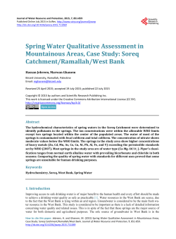 Spring Water Qualitative Assessment in Mountainous Areas, Case