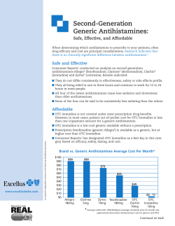 Second-Generation Generic Antihistamines: