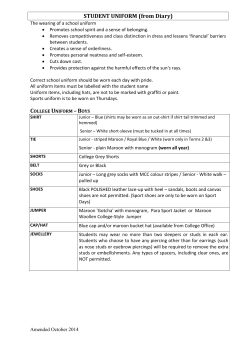 STUDENT UNIFORM (from Diary)
