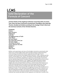 Solid Declaration - The Lutheran Church&mdash;Missouri Synod