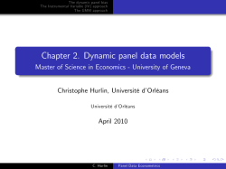 Chapter 2. Dynamic panel data models