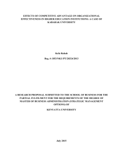 EFFECTS OF COMPETITIVE ADVANTAGE ON ORGANIZATIONAL