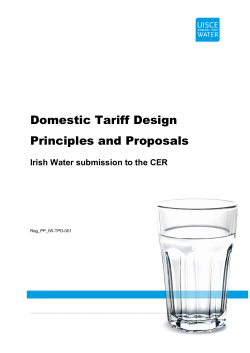 Domestic Tariff Design &ndash; Principles and Proposals. Irish Water