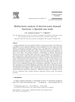 Multicriteria analysis of derived water demand functions: a