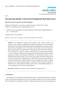 Glycoprotein Quality Control and Endoplasmic Reticulum Stress
