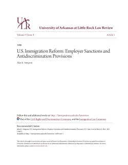 US Immigration Reform: Employer Sanctions and Antidiscrimination