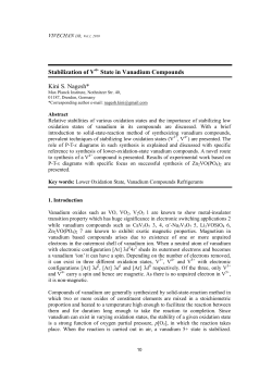 Stabilization of V State in Vanadium Compounds Kini S