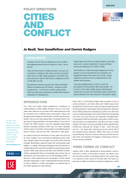 Cities and Conflict