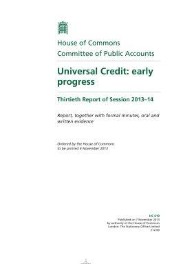 Universal Credit: early progress