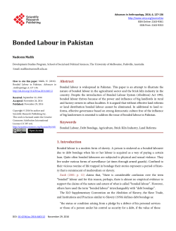 Bonded Labour in Pakistan - Scientific Research Publishing