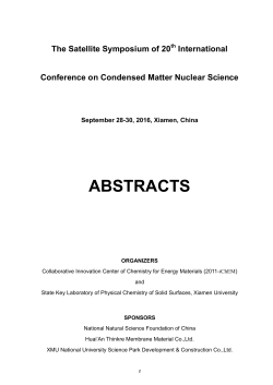 abstracts - The Satellite Symposium of 20th International