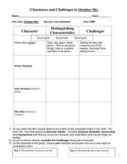 Characters and Challenges in October Sky Character Distinguishing