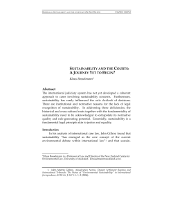 sustainability and the courts: a journey yet to begin