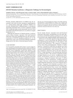 DOCK8 Mutation Syndrome: A Diagnostic