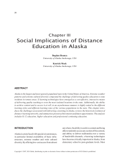 Social Implications of Distance Education in Alaska