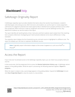 SafeAssign Originality Report