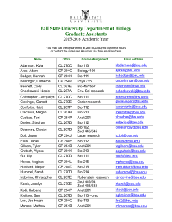 Ball State University Department of Biology Graduate Assistants