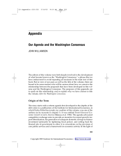 Our Agenda and the Washington Consensus