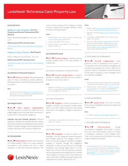 LexisNexis&reg; Reference Card: Property Law