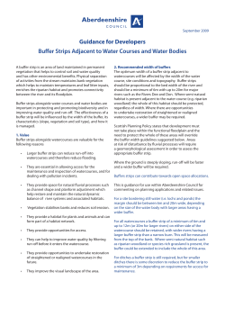 Guidance for Developers Buffer Strips Adjacent to Water Courses