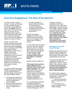 Executive Engagement: The Role of the Sponsor