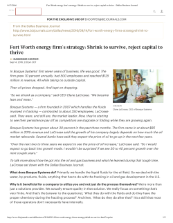 Fort Worth energy firm`s strategy: Shrink to survive