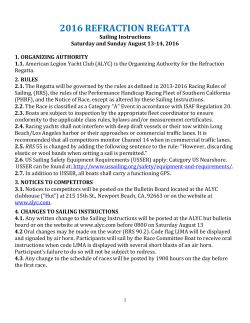 Sailing Instructions Posted 08/10/2016